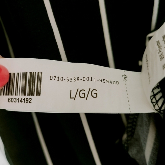 Urban Planet Striped Button Down Shirt Oversized Black White Long Sleeves Large - Picture 7 of 11